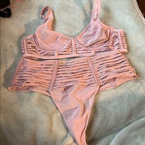 Victoria's Secret Light Pink Sheer Bra Set